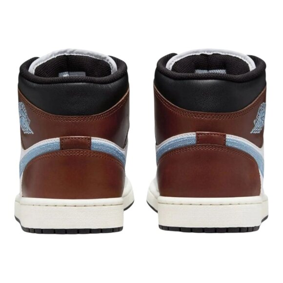 New Jordan Nike Air 1 Mid SE Men's Shoes White/Light Blue/Brown - Size : 11.5 US - Picture 15 of 15